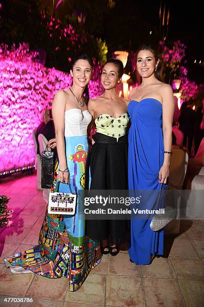 Ludovica Camello, Tess Masazza and Diana Del Bufalo attend the 61th Taormina Film Fest Gala Dinner Opening Cerimony on June 13, 2015 in Taormina,...