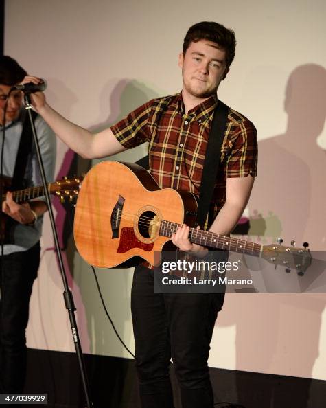 Jake Roche Singer Jake Roche of Rixton performs at Y 100 radio station on March 6, 2014 ...