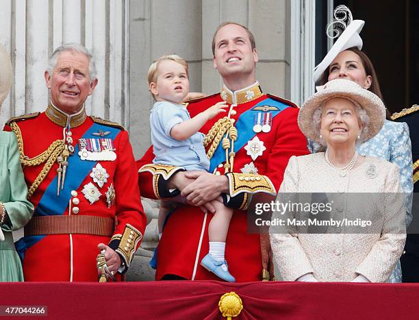 Prince Charles, Prince of Wales, Prince William, Duke of Cambridge, Prince George of Cambridge, Catherine, Duchess of Cambridge and Queen Elizabeth...