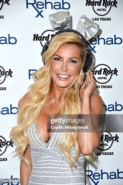 Crystal Hefner arrives at Rehab at the Hard Rock Hotel & Casino on June 13, 2015 in Las Vegas, Nevada.