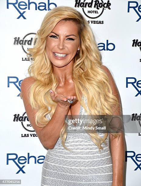 Crystal Hefner arrives at Rehab at the Hard Rock Hotel & Casino on June 13, 2015 in Las Vegas, Nevada.