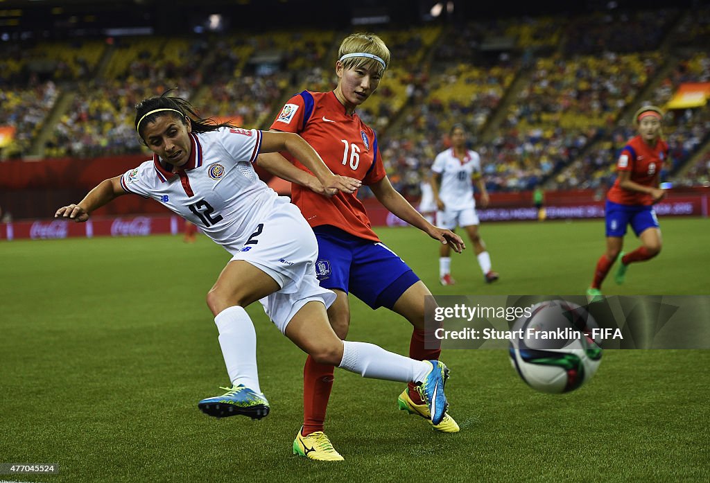 Korea Republic v Costa Rica: Group E - FIFA Women's World Cup 2015