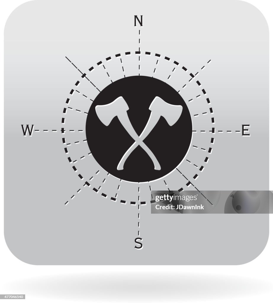 Axe compasss design icon