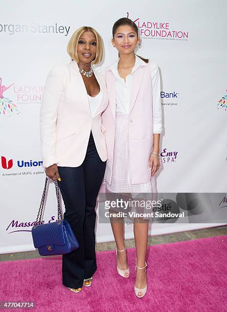 Singer Mary J. Blige and actress Zendaya attend the LadyLike Foundation 7th Annual Women of Excellence scholarship luncheon at Luxe Hotel on June 13,...
