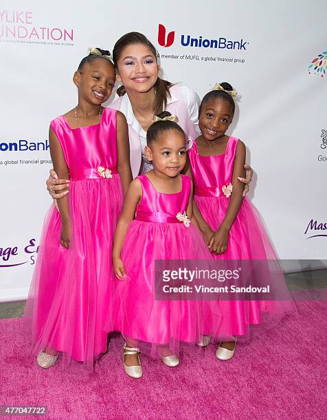 Actress Zendaya attends the LadyLike Foundation 7th Annual Women of Excellence scholarship luncheon at Luxe Hotel on June 13, 2015 in Los Angeles,...