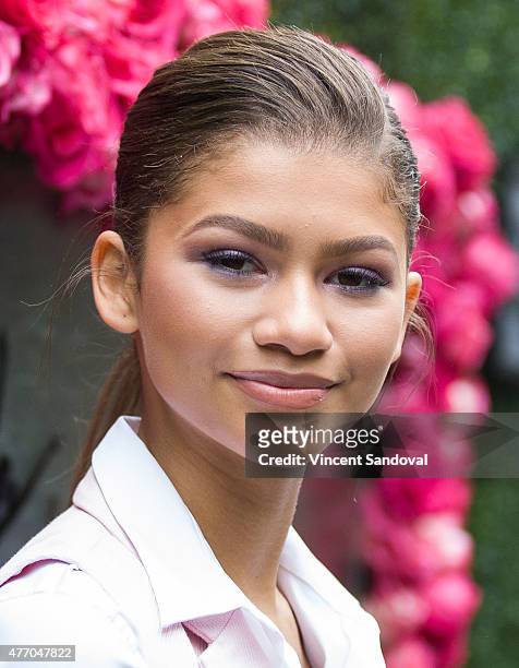 Actress Zendaya attends the LadyLike Foundation 7th Annual Women of Excellence scholarship luncheon at Luxe Hotel on June 13, 2015 in Los Angeles,...