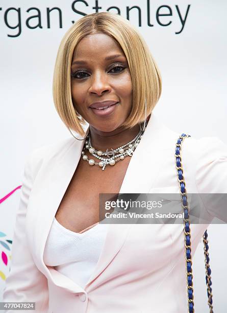 Singer Mary J. Blige attends the LadyLike Foundation 7th Annual Women of Excellence scholarship luncheon at Luxe Hotel on June 13, 2015 in Los...