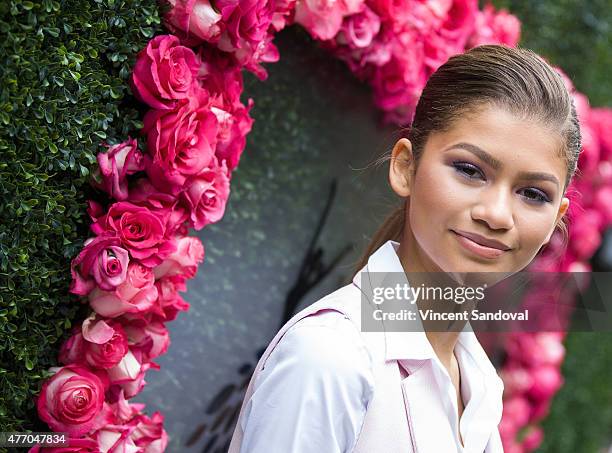 Actress Zendaya attends the LadyLike Foundation 7th Annual Women of Excellence scholarship luncheon at Luxe Hotel on June 13, 2015 in Los Angeles,...