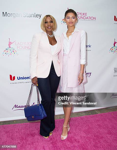 Singer Mary J. Blige and actress Zendaya attend the LadyLike Foundation 7th Annual Women of Excellence scholarship luncheon at Luxe Hotel on June 13,...