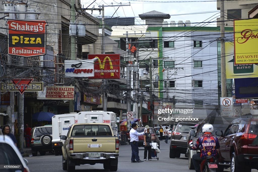 Davao city street, Île de Mindanao Philippines