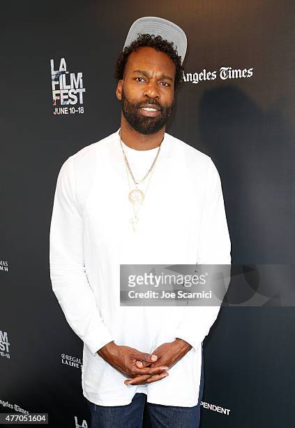 Player Baron Davis attends "The Drew" screening during the 2015 Los Angeles Film Festival at Regal Cinemas L.A. Live on June 13, 2015 in Los Angeles,...
