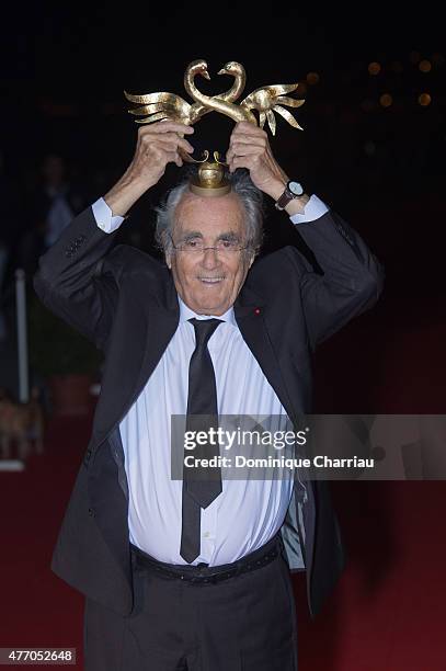 Michel Legrand awarded "coup de coeur" during the closing ceremony of the 29th Cabourg Film Festival on June 13, 2015 in Cabourg, France.