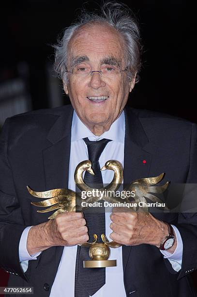 Michel Legrand awarded "coup de coeur" during the closing ceremony of the 29th Cabourg Film Festival on June 13, 2015 in Cabourg, France.
