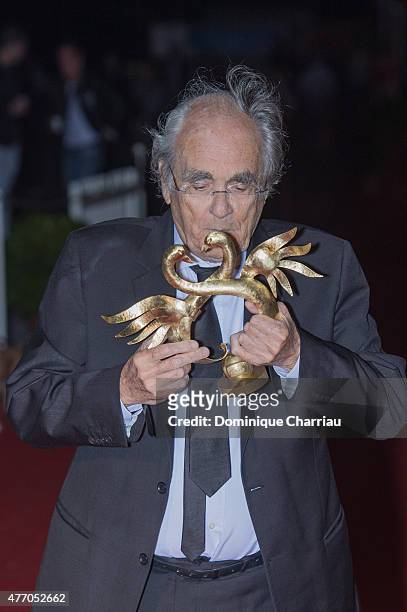 Michel Legrand awarded "coup de coeur" during the closing ceremony of the 29th Cabourg Film Festival on June 13, 2015 in Cabourg, France.