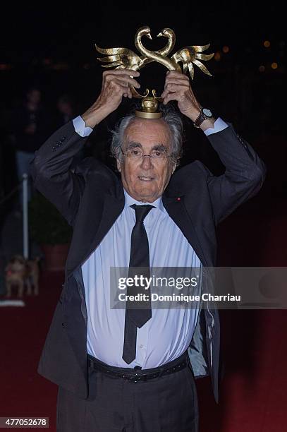 Michel Legrand awarded "coup de coeur" during the closing ceremony of the 29th Cabourg Film Festival on June 13, 2015 in Cabourg, France.