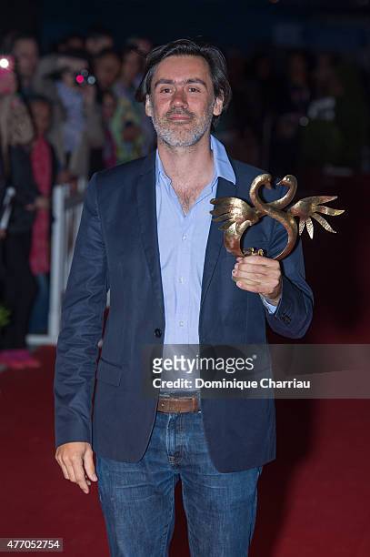 Emmanuel Mouret awarded best movie during the closing ceremony of the 29th Cabourg Film Festival on June 13, 2015 in Cabourg, France.