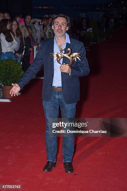 Emmanuel Mouret awarded best movie during the closing ceremony of the 29th Cabourg Film Festival on June 13, 2015 in Cabourg, France.