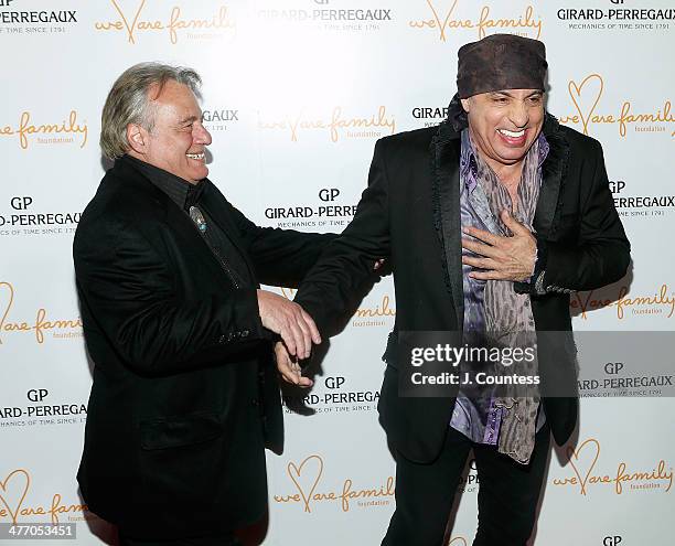 Musicians Eddie Brigati and Steven Van Zandt attend the We Are Family Foundation 2014 Gala at Hammerstein Ballroom on March 6, 2014 in New York City.