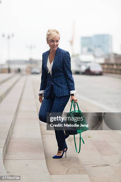 Sarah Ann Murray of The Rake wears a bespoke suit during The London Collections Men SS16 at on June 13, 2015 in London, England.