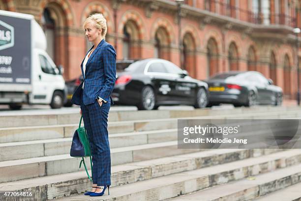 Sarah Ann Murray of The Rake wears a bespoke suit during The London Collections Men SS16 at on June 13, 2015 in London, England.