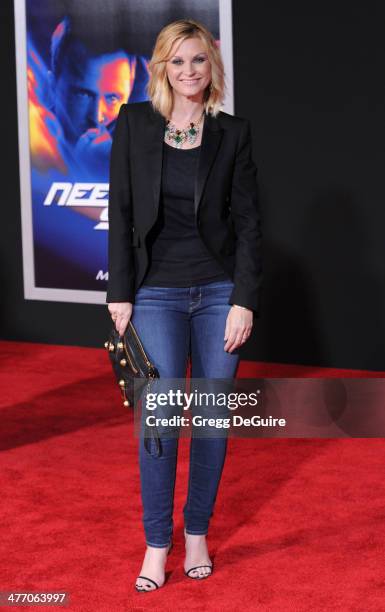 Actress Bonnie Somerville arrives at the Los Angeles premiere of "Need For Speed" at TCL Chinese Theatre on March 6, 2014 in Hollywood, California.