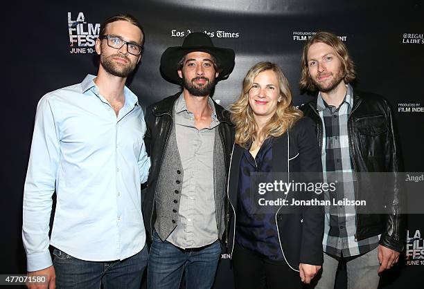 Composer Nate Barnes, singer-songwriter Ryan Bingham, director Anna Axster and composer Daniel Sproul attend the "A Country Called Home" screening...