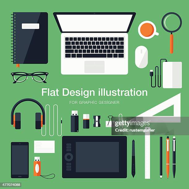 workspace for graphic designer - pencil sharpener stock illustrations