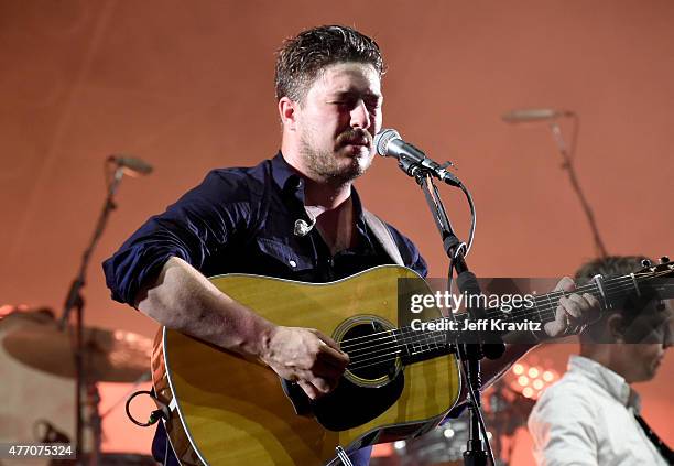 Musician Marcus Mumford of Mumford & Sons performs onstage at What Stage during Day 3 of the 2015 Bonnaroo Music And Arts Festival on June 13, 2015...