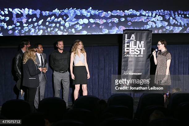 Cast and crew speak onstage at the "A Country Called Home" screening during the 2015 Los Angeles Film Festival at Regal Cinemas L.A. Live on June 13,...