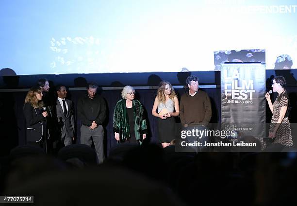 Cast and crew speak onstage at the "A Country Called Home" screening during the 2015 Los Angeles Film Festival at Regal Cinemas L.A. Live on June 13,...