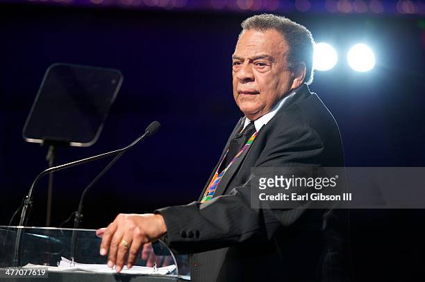 Andrew Young is given the UNCF Lifetime Achievement Award at the 'UNCF Lighting The Way To Better Futures' Dinner at New York Hilton on March 7, 2014...