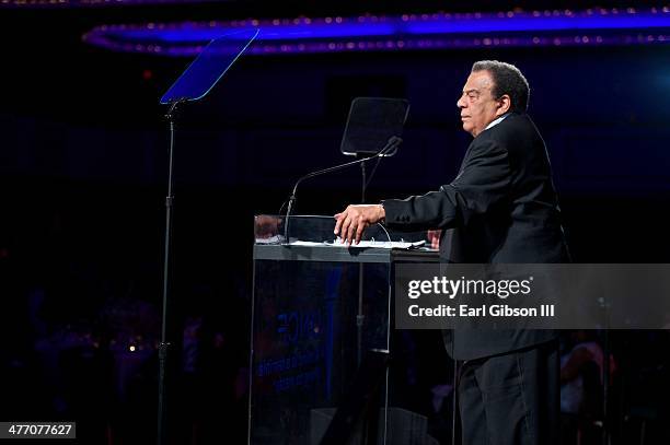 Andrew Young is given the UNCF Lifetime Achievement Award at the 'UNCF Lighting The Way To Better Futures' Dinner at New York Hilton on March 7, 2014...