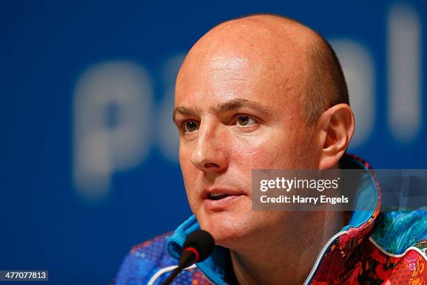 Sochi 2014 President and CEO Dmitry Chernyshenko speaks to members of the media during the IPC-Sochi 2014 daily briefing ahead of the 2014 Paralympic...