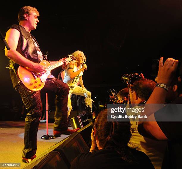 Dee Snider and Jay Jay French of Twisted Sister perform during a concert to honor AJ Pero at Starland Ballroom on June 13, 2015 in Sayreville, New...