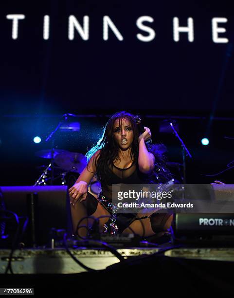Singer Tinashe performs onstage at LA Pride 2015 by Christopher Street West on June 13, 2015 in West Hollywood, California.