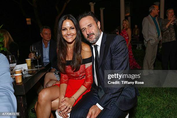 Christina McLarty and actor David Arquette attend the Vintage Hollywood Fundraiser for Ocean Park Community Center on June 13, 2015 in Los Angeles,...