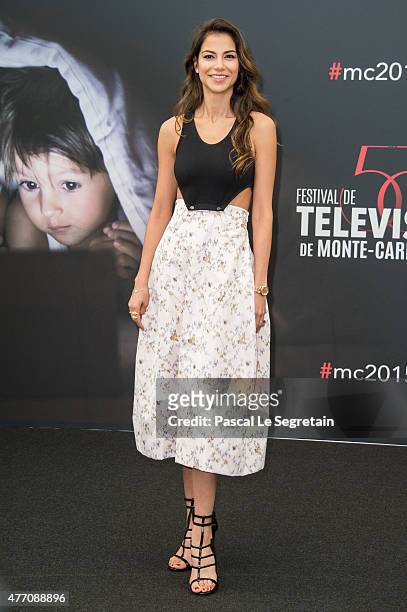 Catalina Denis poses at a photocall for the TV series 'PEP'S' during the 55th Monte Carlo TV Festival on June 14, 2015 in Monte-Carlo, Monaco.