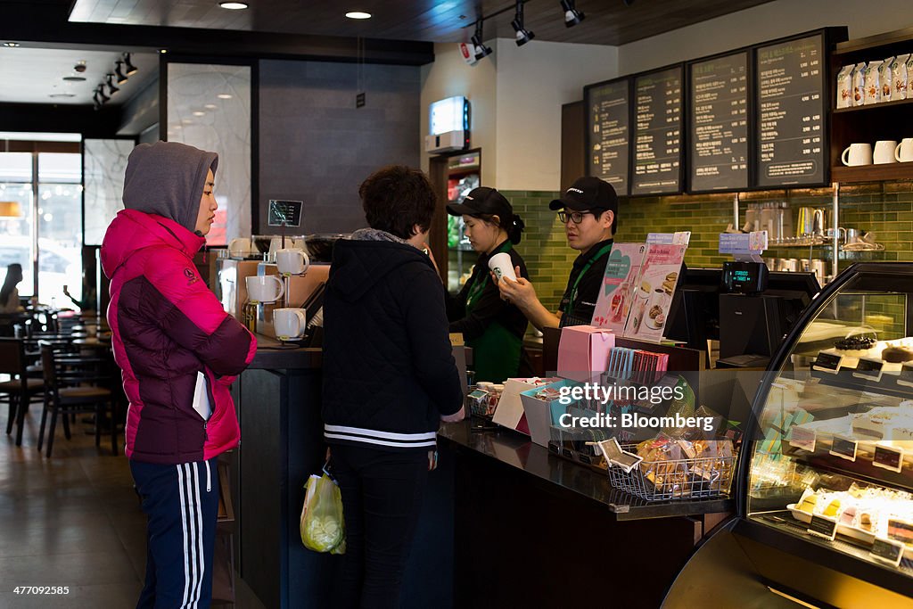 Inside A Starbucks Store And The "Returning Moms" Program Ahead Of International Women's Day
