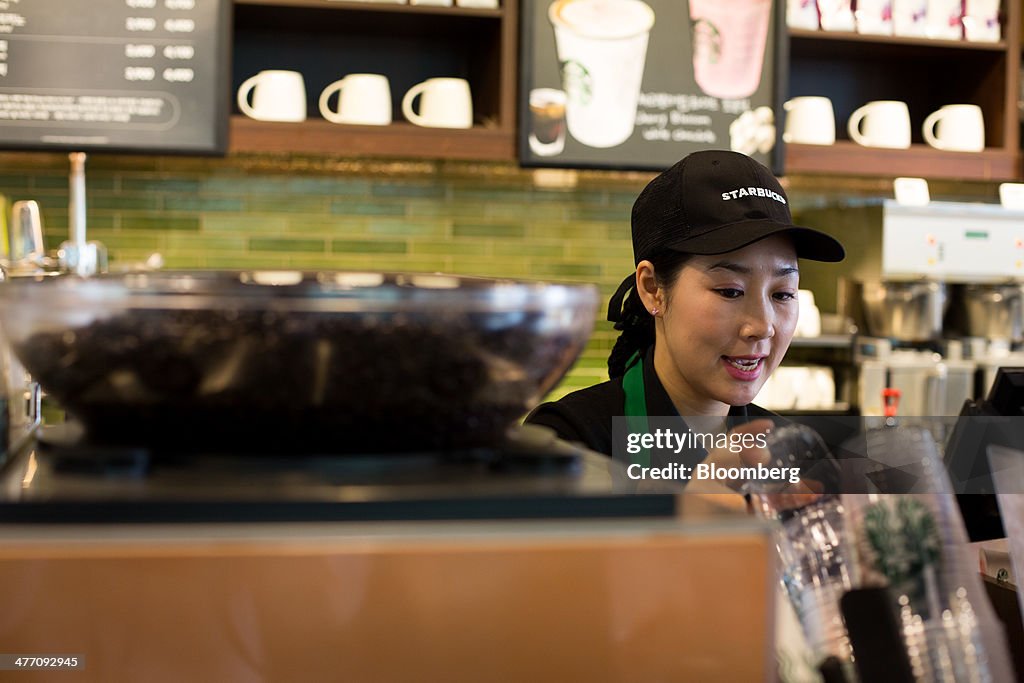 Inside A Starbucks Store And The "Returning Moms" Program Ahead Of International Women's Day
