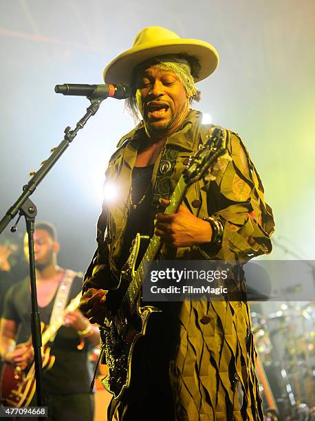 Musician D'Angelo of D'Angelo and the Vanguard performs onstage at This Tent during Day 3 of the 2015 Bonnaroo Music And Arts Festival on June 13,...