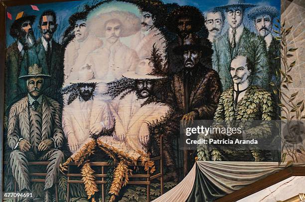 Wall painting of Madero, who was one of the leaders of the Mexican Revolution. It is a mural painted by Octavio Ocampo, a mexican painter, famous for...