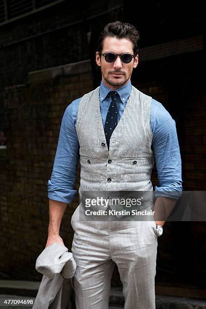 Model and GQ correspondent David Gandy wears all Marks and Spencer on day 2 of London Collections: Men on June 13, 2015 in London, England.