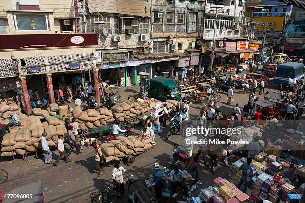 chandni chowk bazaar, old delhi, india - delhi chandni chowk stock pictures, royalty-free photos & images