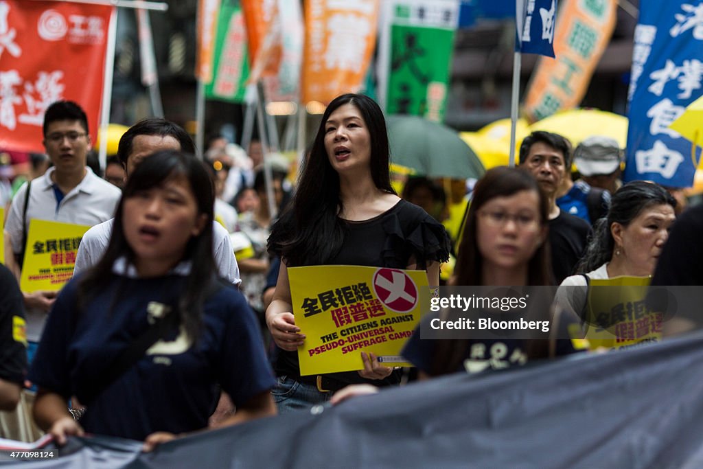 Pro-Democracy Protesters Rally Prior To Political Reform Proposal Vote