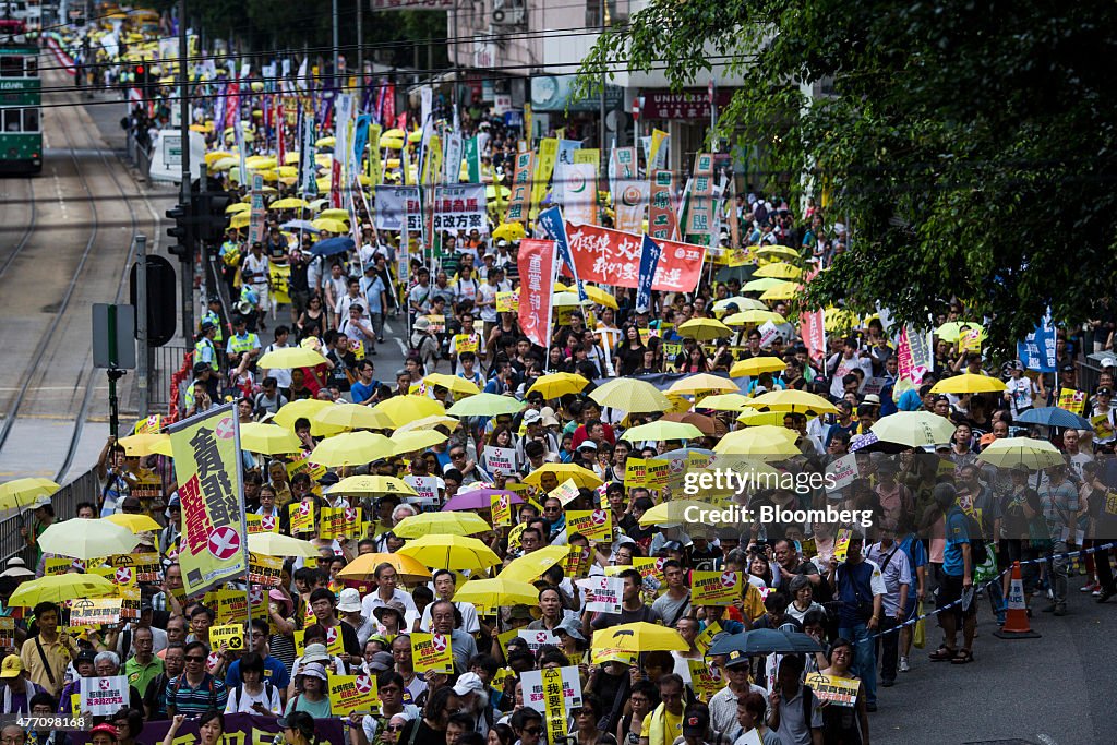 Pro-Democracy Protesters Rally Prior To Political Reform Proposal Vote