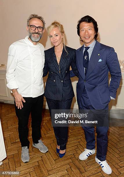 Massimo Bottura, Sarah Ann Murray and Wei Koh attends the brunch for REDA in collaboration with The Woolmark Company and Magnum celebrating 150...