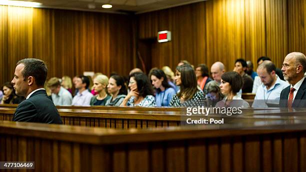 The accused at the Pretoria High Court on March 7 in Pretoria, South Africa. Pistorius, stands accused of the murder of his girlfriend, Reeva...