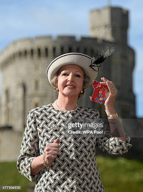 Dame Penelope Keith after she was made a Dame Commander for services to the Arts and to charity during an Investiture ceremony at Windsor Castle on...