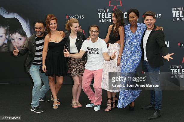 Cast of TV series Pep's Yannig Samot, Noemie de Lattre, Ingrid Juveneton, Soren Prevost, Catalina Denis, Nadege Beausson-Diagne and Rayane Bensetti...