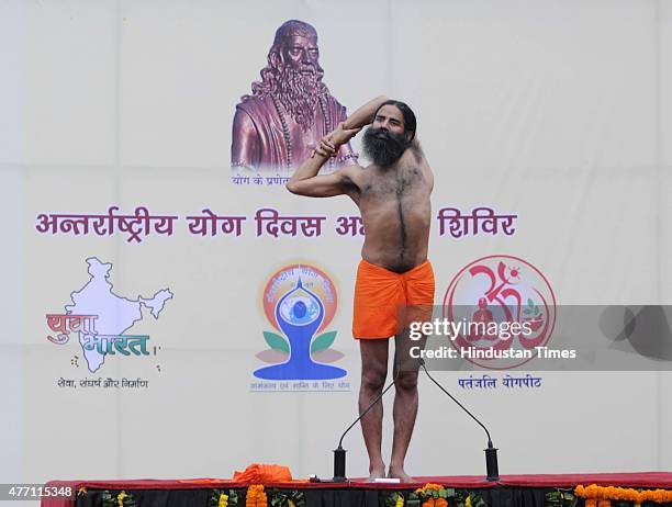 Ramdev Yoga Guru Baba Ramdev Holds Preparatory Session For International Yoga ...